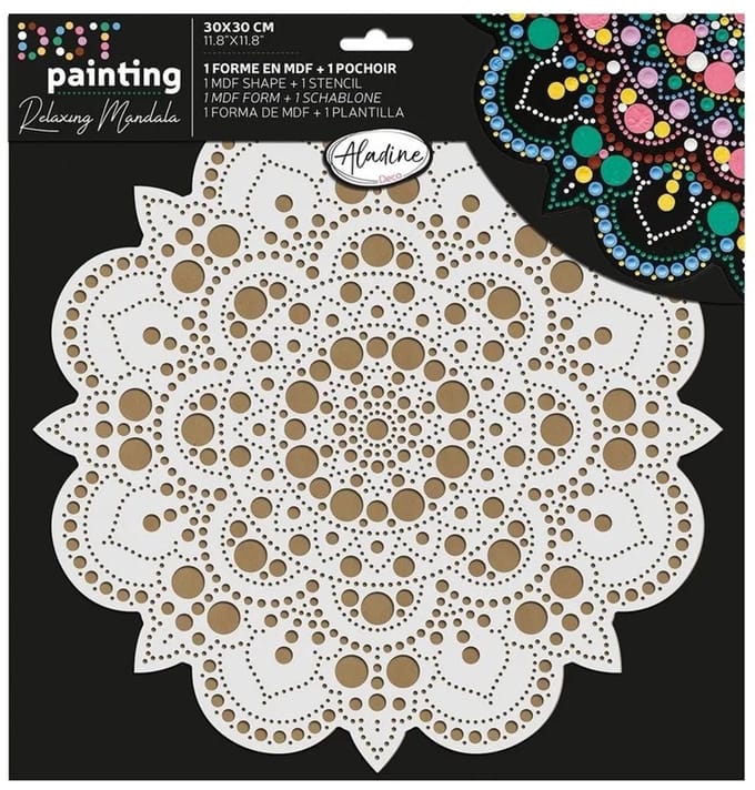 Aladine schilderen Duo Dot Painting Set Mandala 20 cm creatief speelgoed.