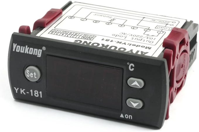 Temperatuurregelaar Thermostaat - Digitale Controller - Temperatuur Beheersing - Met NTC Sensor - 220V AC - Zwart
