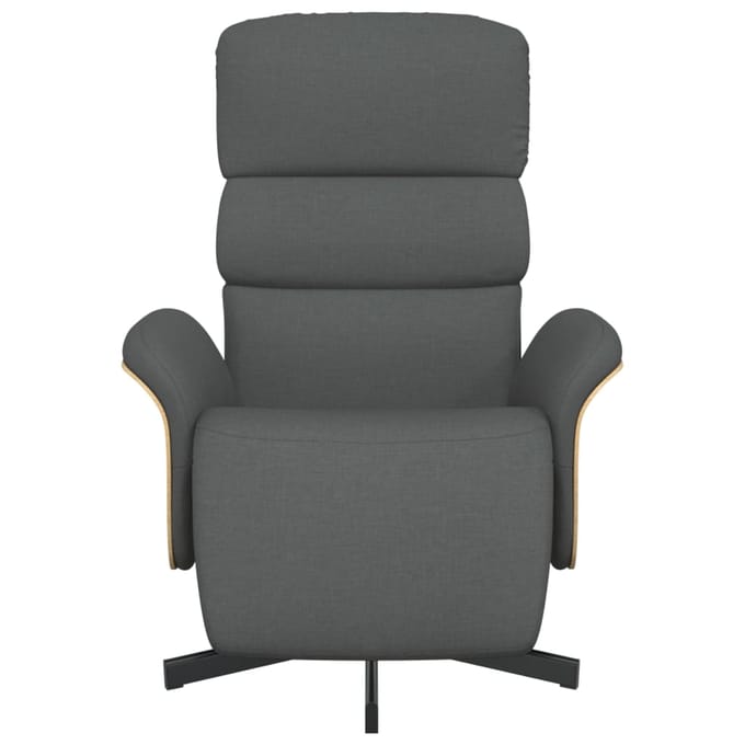 vidaXL - Fauteuil - verstelbaar - met - voetensteun - stof - donkergrijs