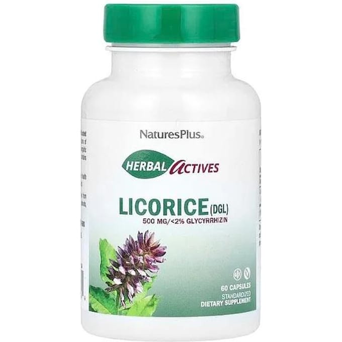 NaturesPlus- Herbal Actives, Zoethout (DGL), 500 mg, 60 Vegan Capsules