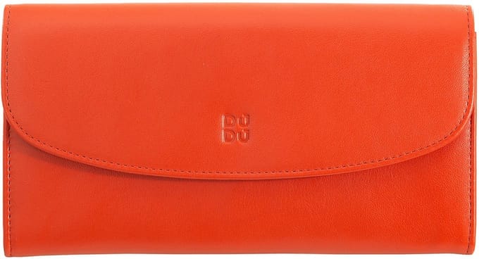 DuDu Gandia Portemonnee RFID-bescherming Leder 19 cm - Dames - Horizontaal - pumpkin