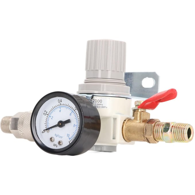 Luchtcompressor Drukregelaar 1/4 Inch NPT Luchtdrukregelaar met 0-1MPa Manometer voor Pneumatisch Gereedschap