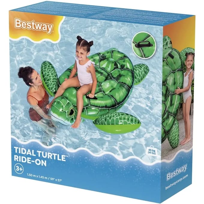 Bestway – Tidal Turtle BEY41524 – Kinder zwemfloat – Realistische schildpad – 153x140cm