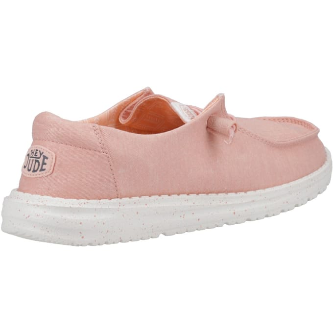 HEYDUDE Wendy Canvas 100% Katoenen Roze Instappers Voor Dames