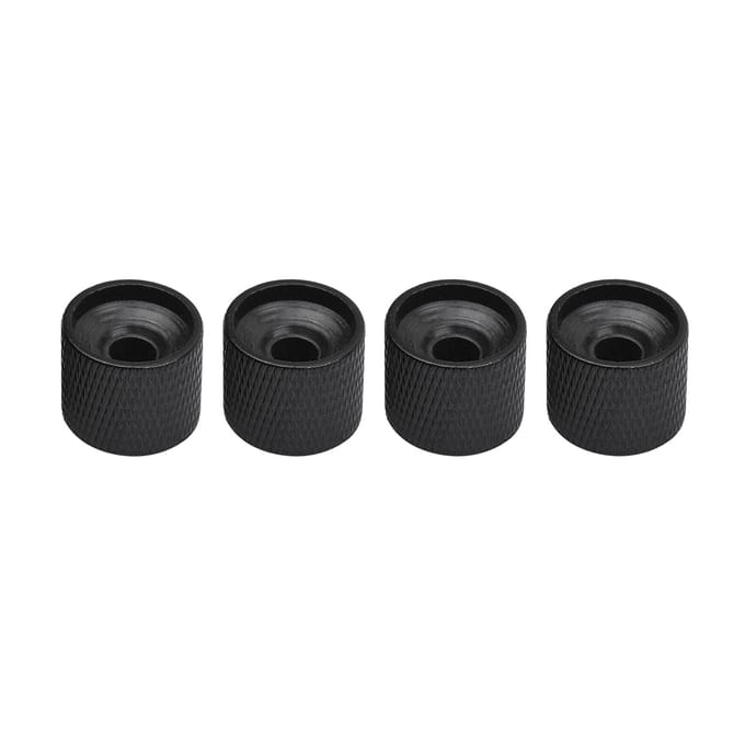 Ensemble de 4 boutons de volume et de tonalité en métal avec clé hexagonale intérieure pour guitare électrique et basse. noir