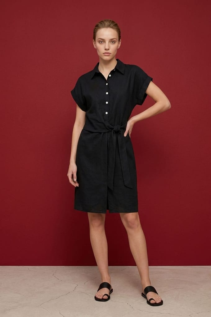 Katoenen Poplin Mini Overhemdjurk
