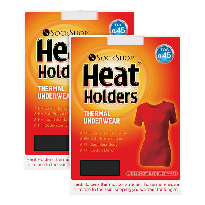 Heat Holders - 2-pack dames winter thermisch ondergoed met korte mouwen