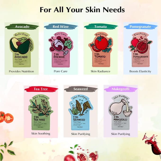 Tonymoly I'M Real Sheet Mask Set (Verpakking van 7) brown
