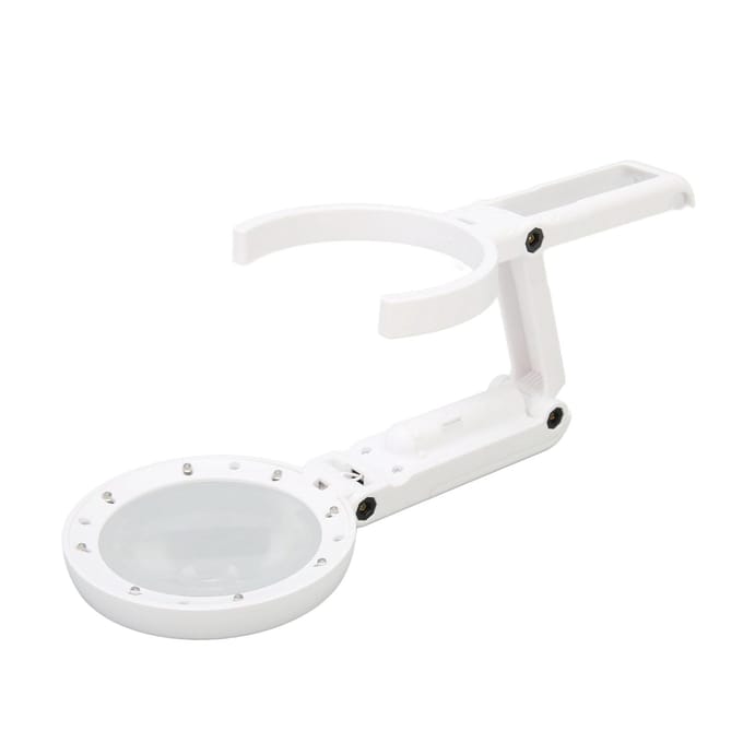 Loupe LED portative Pliable Réglable 22X 10X Loupe avec Lumière Support pour
