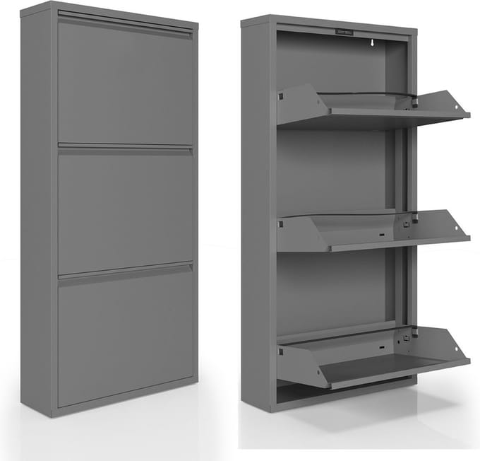 Schoenenkast Bodi 3-vaks Clay Grey (set van 2)