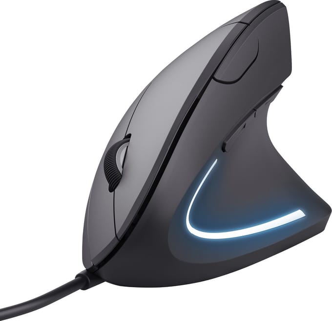 Trust Verto - Ergonomische Muis - Verticaal - Bedraad - Zwart