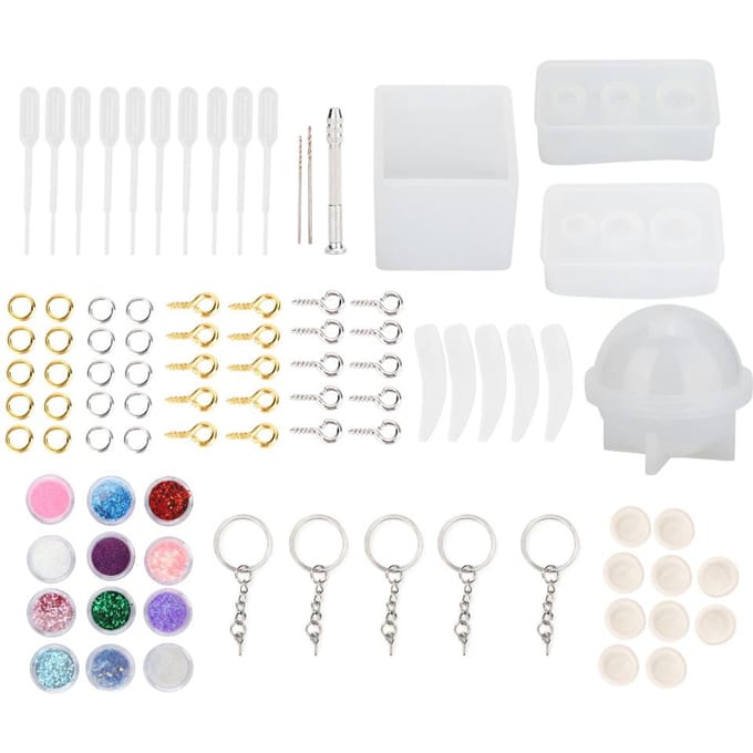 Epoxyhars Siliconen Mal Sieradenbevindingen Decoratie DIY Maakgereedschap Set Accessoire white