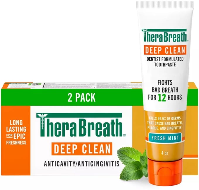 TheraBreath Deep Clean Toothpaste – Diepe Reiniging Tandpasta – 2 Pack