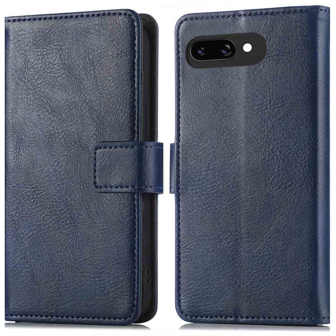 imoshion Hoesje - Geschikt voor Google Pixel 9a - Luxe Bookcase - Donkerblauw