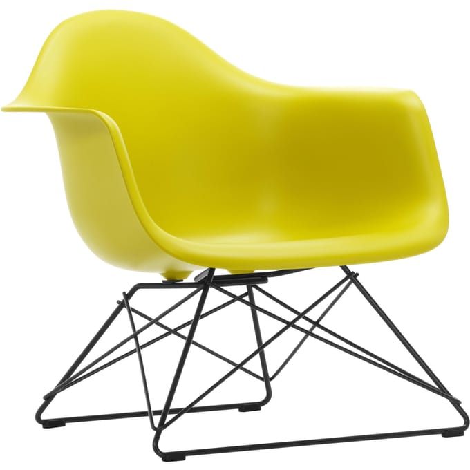 Vitra Eames Plastic Armchair LAR - mosterd RE - basic dark gepoedercoat