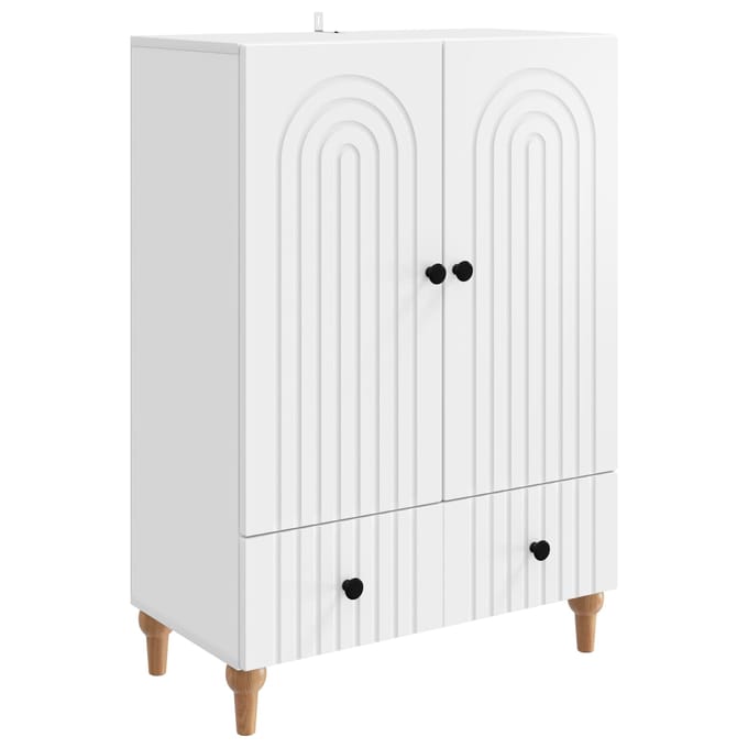 vidaXL - Dressoir - Wit - 66 - x - 34,5 - x - 95 - cm - Bewerkt - hout