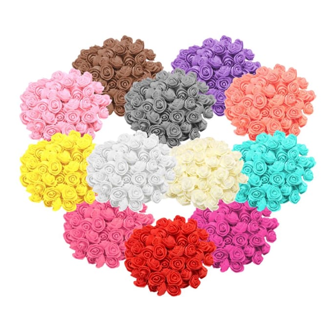 100 STUKS Kunstmatige Rozen Rood Schuim Rozen Nep Rozen DIY Decoratie voor Bruiloft Feest rood