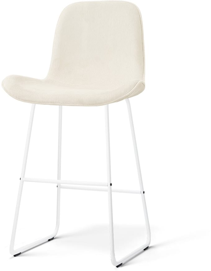 Nolon Nino-Fé barkruk rib beige - wit onderstel - 75 cm