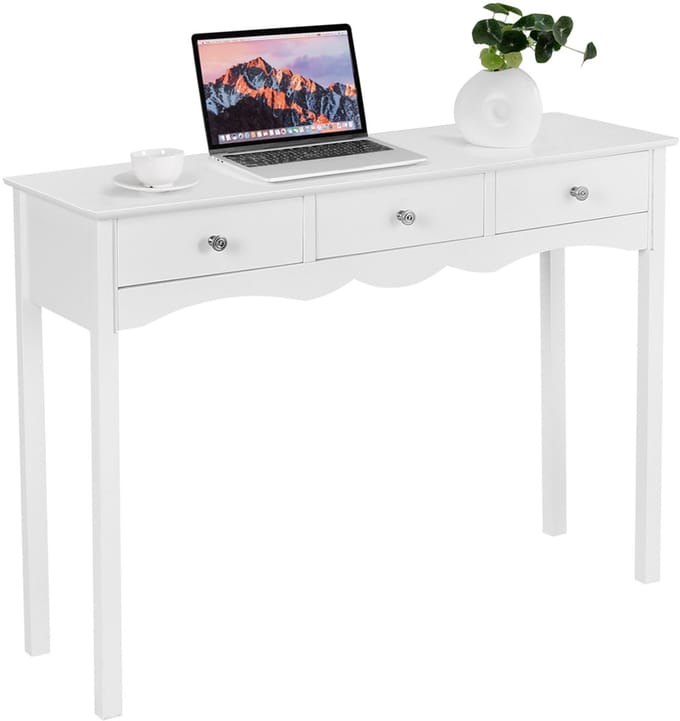 COSTWAY Bureau met 3 laden, multifunctionele tafel, moderne schrijftafel, computer bureau voor thuiskantoor slaapkamer