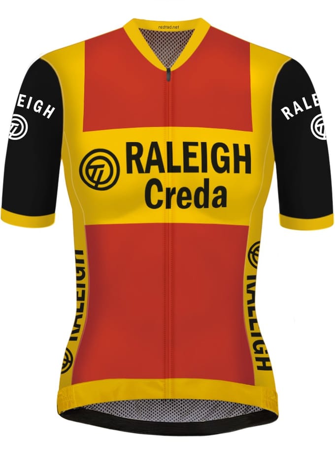 Retro Dames Wielershirt TI-Raleigh rood - REDTED - L