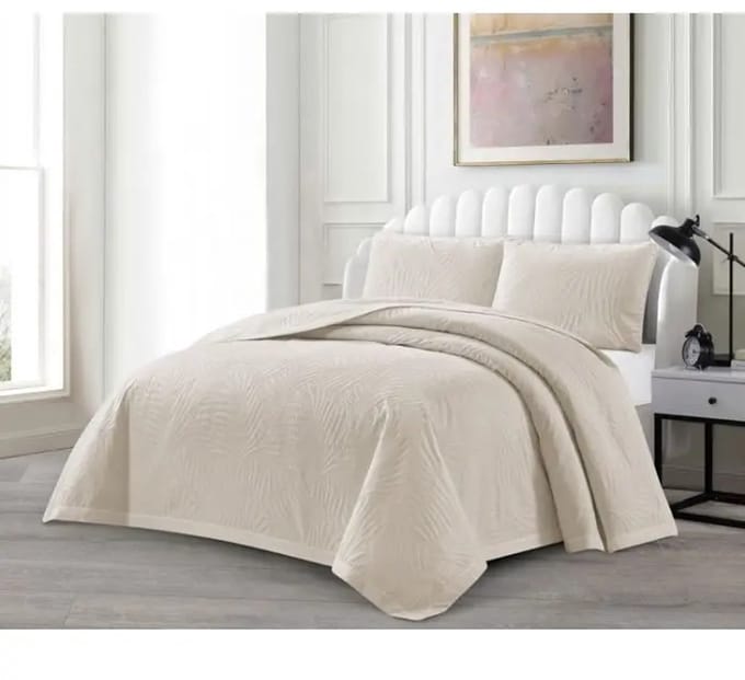 Lavella Ezgi Bedspreiset - 240 x 250 cm - Beige - 3-delig