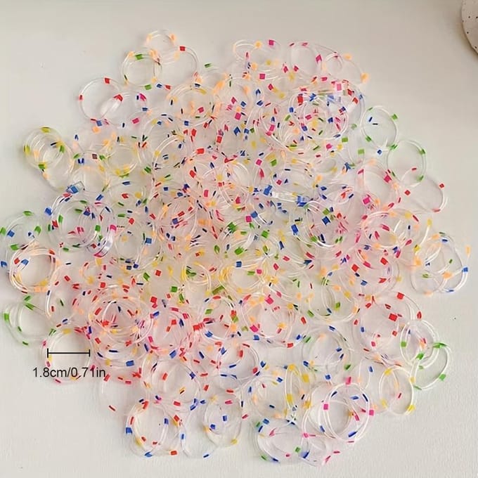 1000 pièces d'élastiques colorés, chouchous pour queue de cheval, accessoires de coiffure de mariée, choix de cadeau idéal beige