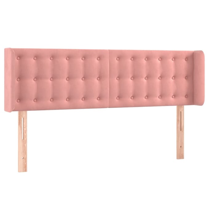 vidaXL - Hoofdbord - LED - 147x16x78/88 - cm - fluweel - roze
