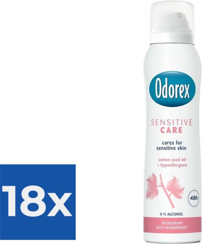 Odorex Deo Spray - Sensitive Care - 150 ml - Voordeelverpakking 18 stuks