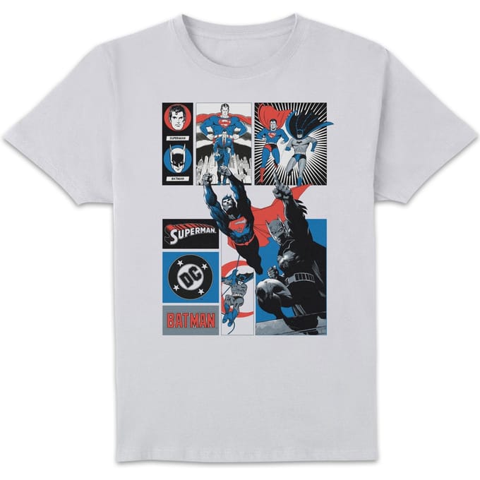 DC Comics Justice League Batman And Superman Team Up Unisex T-Shirt - White - M