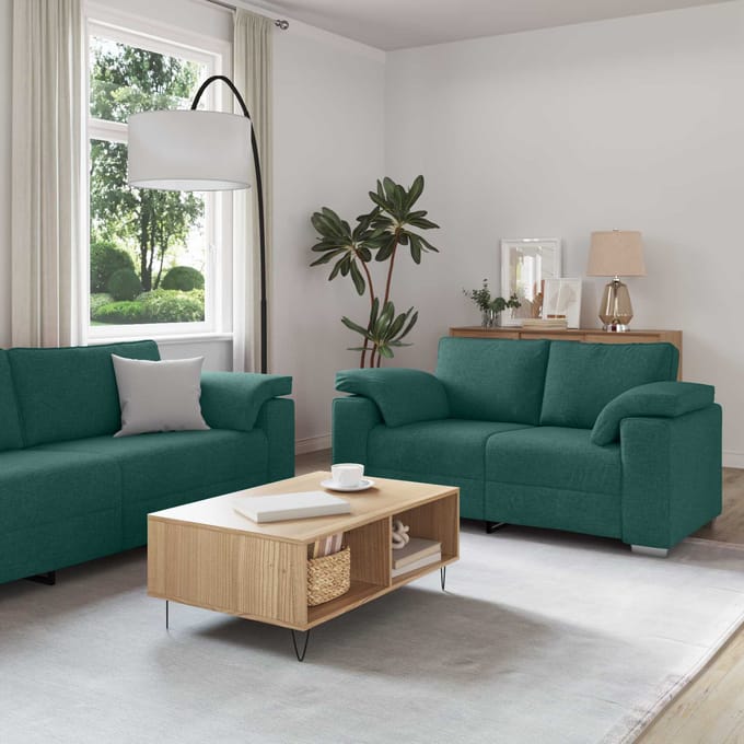 vidaXL Bank 2 pcs Donkergroen 219 x 80 x 82 cm Stof