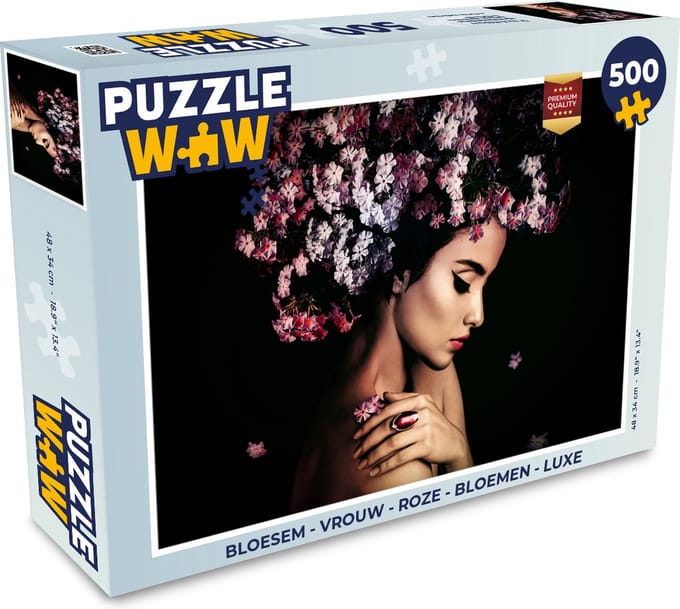 Puzzel Bloesem - Vrouw - Roze - Bloemen - Luxe - Legpuzzel - Puzzel 500 stukjes