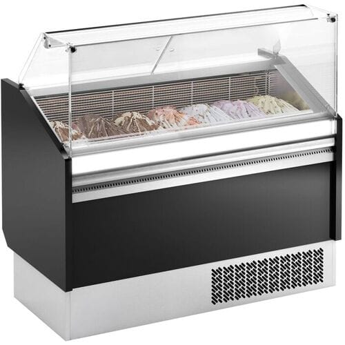 GGM Gastro Eistheke LEVI - 1310mm - Statisch - für 7+7x 5 Liter Eisbehälter - Schwarz Zwart