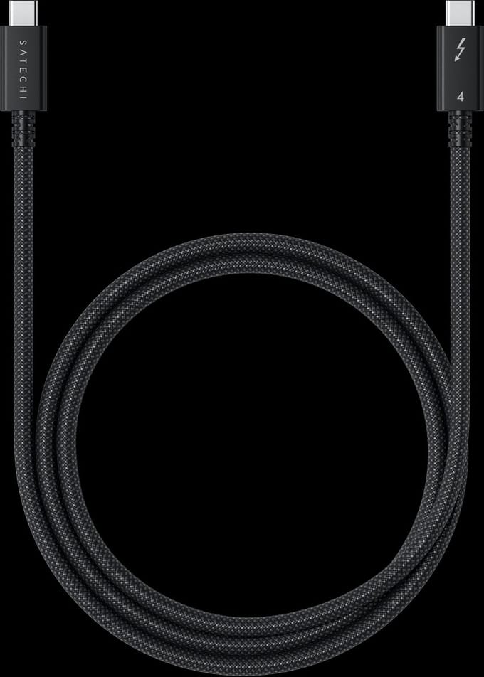 Satechi ST-YTB100K Thunderbolt-kabel Thunderbolt 4 USB-C 1.00 m Zwart, Zilver