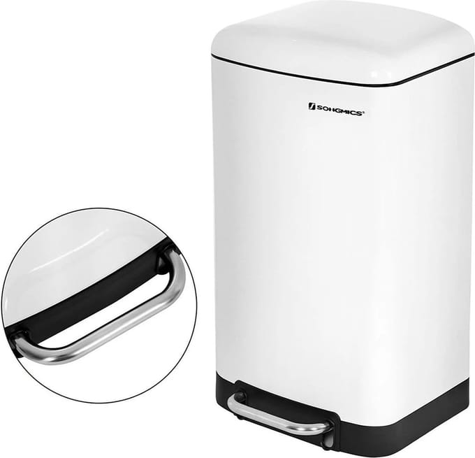 FurnStar - Prullenbak 30L - Peddaalemmer - Soft Close - Airtight - Wit
