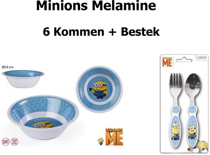 Minions 6 Kommen en 1 Bestek- Kinderen