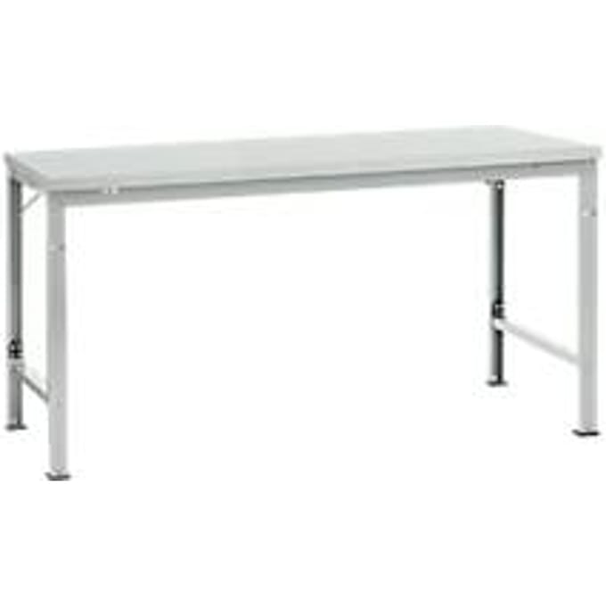 Manuflex AU7091.7035 Werk achtergrond tafel universele speciale met melamine schijf, bxdxh = 1750 x 1000 x 722-1022 mm Grijs-wit (RAL 7035)