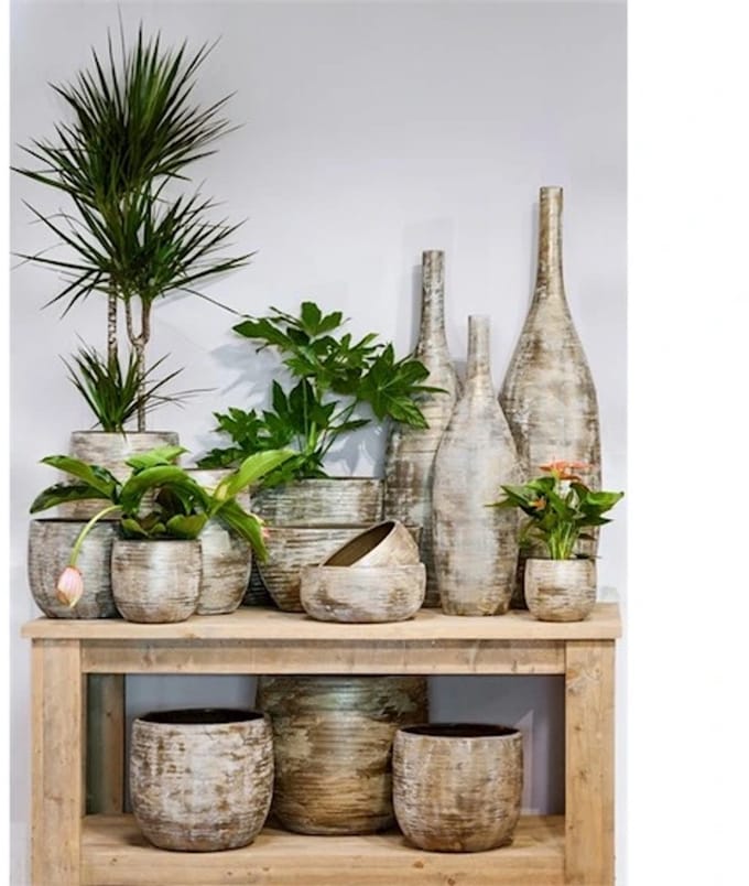 Pot ovaal funchal 50x20x36cm bruin