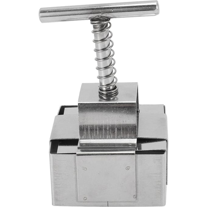 Roestvrij Staal Kleisnijder Veerbelaste Plunjer Nauwkeurig Snijden Handwerk DIY Taartsnijder Vorm Small gray
