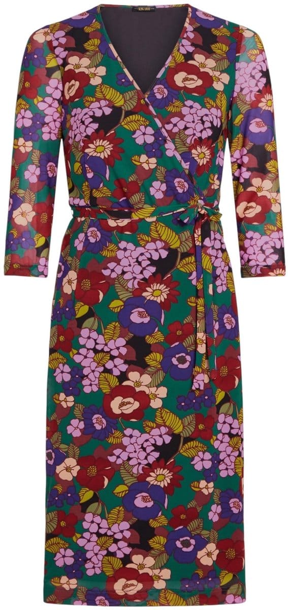 Cosensi - Dailygoods - Elegante Wikkeljurk voor Dames met Bloemenpatroon van Elastisch Mesh