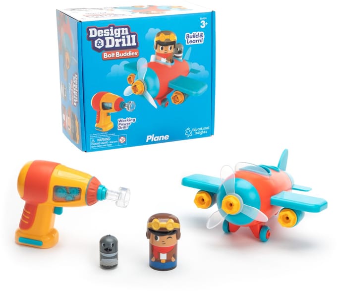 Learning Resources educatief speelgoed Design & Drill Bolt Buddies vliegtuig. - 3+