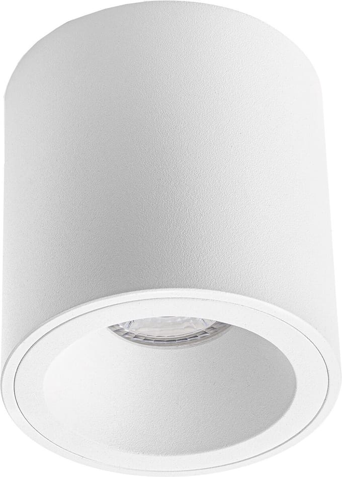 Opbouwspot GU10 - Pragmi Cliron Pro - Opbouw Rond - Mat Wit - Aluminium - Verdiept - Ø90mm