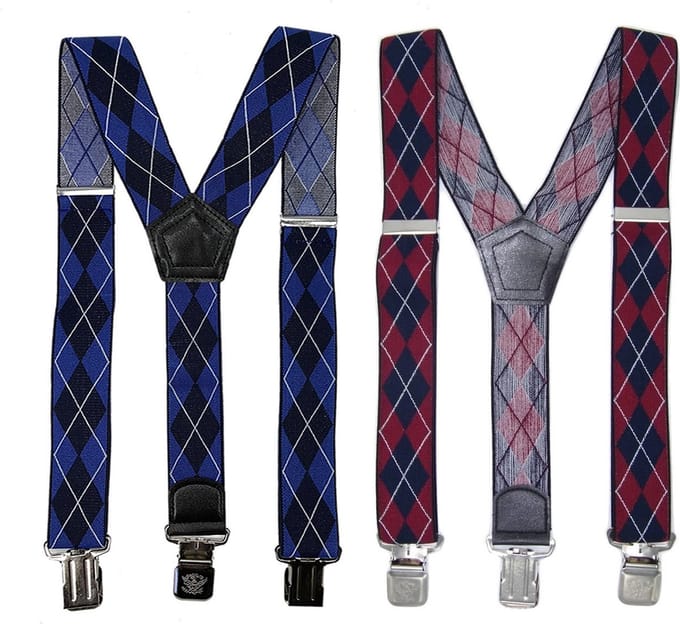 Tartan Duopack bretels met stevige sterke brede stalen clips