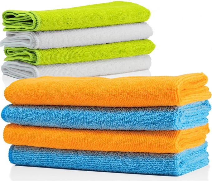 8 Stuks allround microfiber doekjes 40 x 40 cm 320 GSM