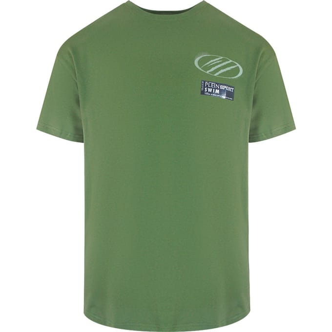 Korte Mouw T-shirt in Olijf