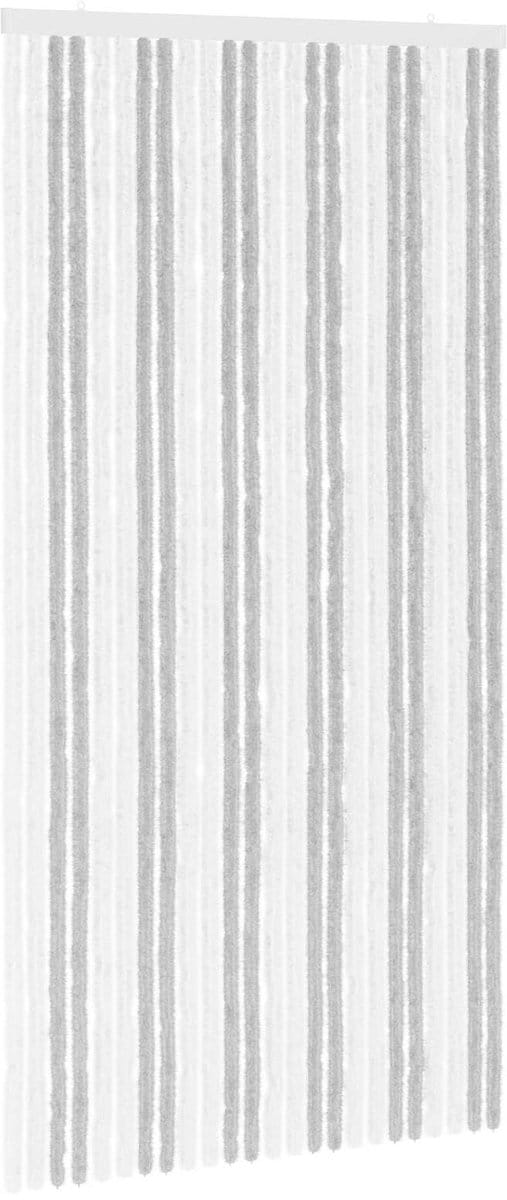 vidaXL - Insecten - Gordijn - Chenille - Lichtgrijs - en - wit - 100 - x - 200 - cm
