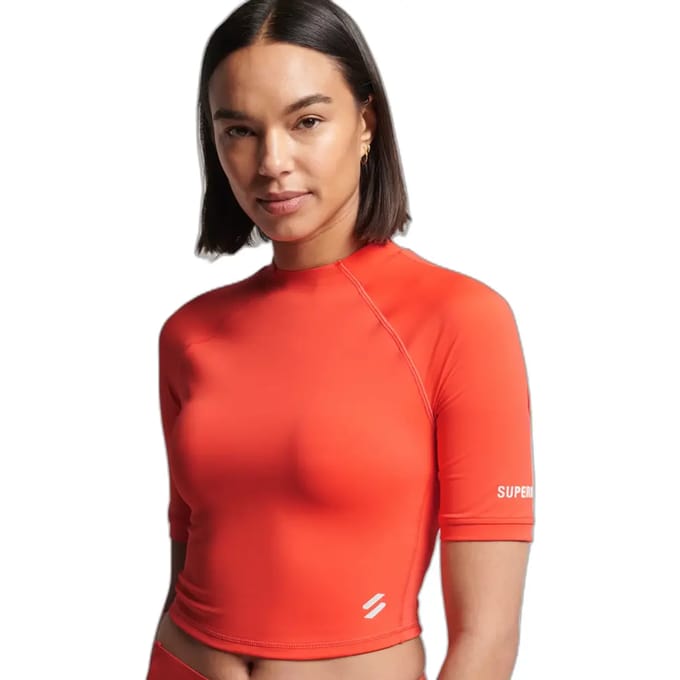 Superdry Run 3/4 Thight Crop Top Sportshirt Vrouwen - Maat S