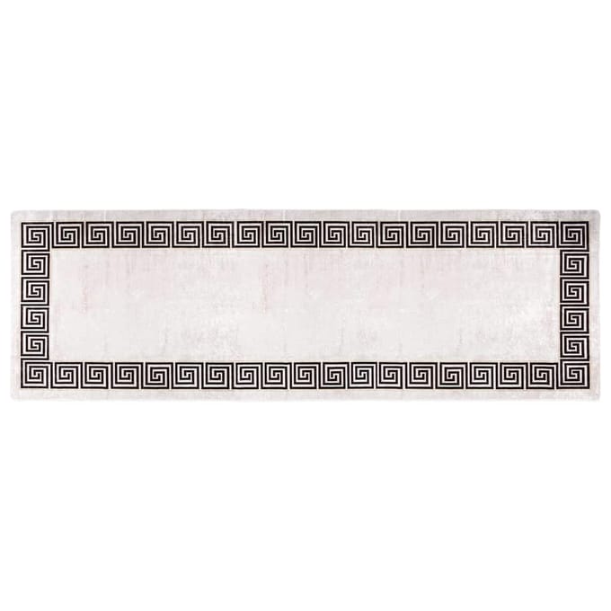 vidaXL - Vloerkleed - wasbaar - 80x300 - cm - lichtbeige