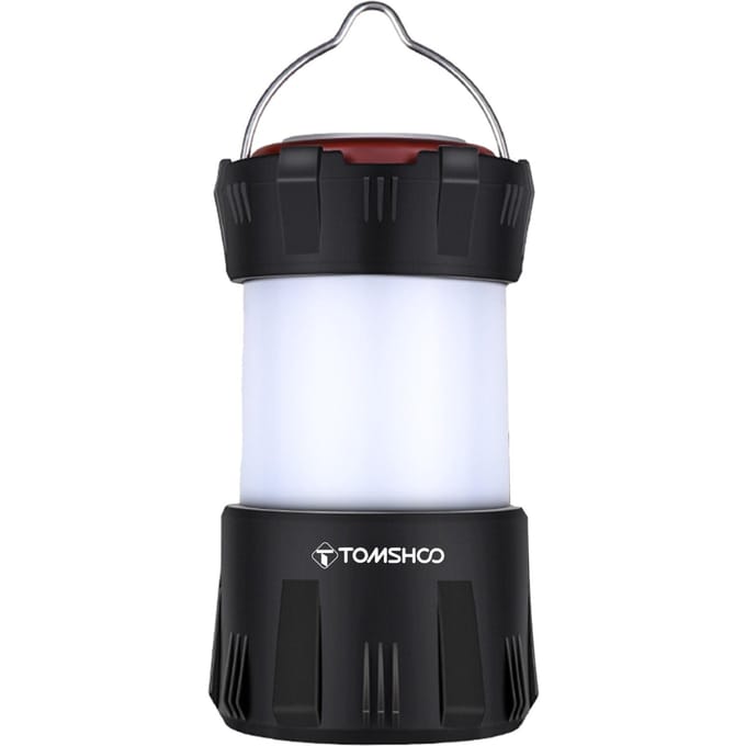 TOMSHOO LED-campinglantaarn Type C oplaadbare campinglamp Waterbestendig draagbaar tentlicht zwart