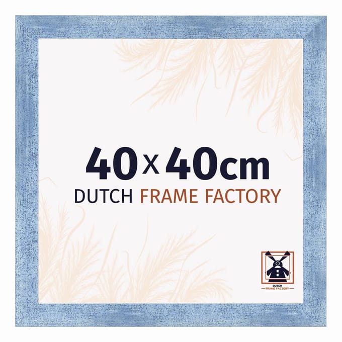 Fotolijst 40x40 cm - MDF - Helder Blauw Geveegd - Praag