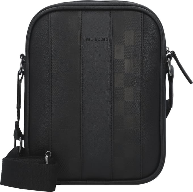 Ted Baker Schoudertas WAYDON House Check PU Flight Bag Black Zwart